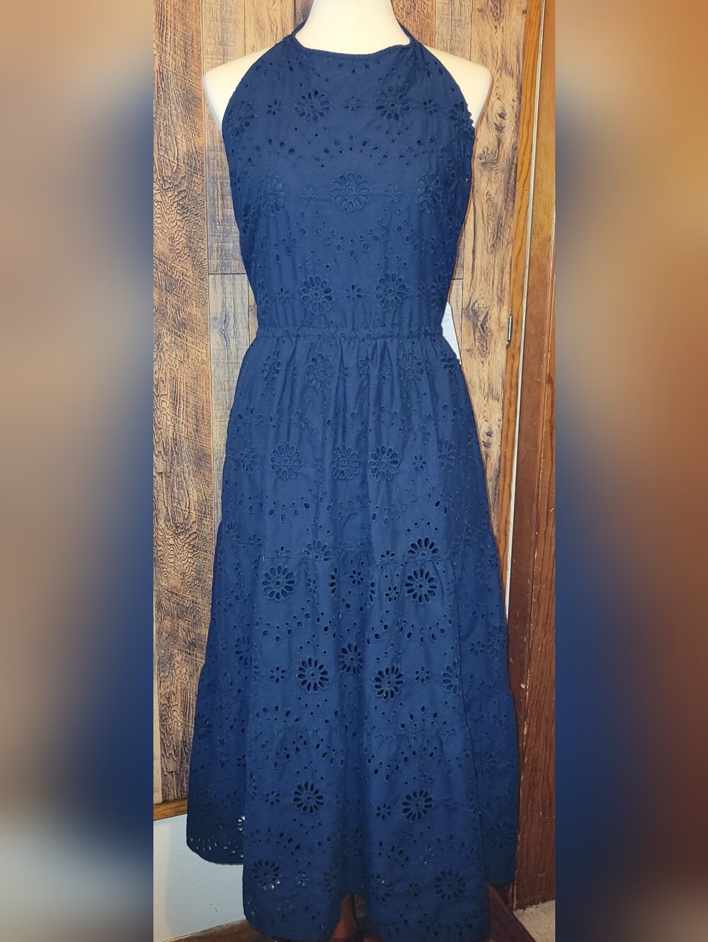 Navy Time And Tru Eyelet Sundress